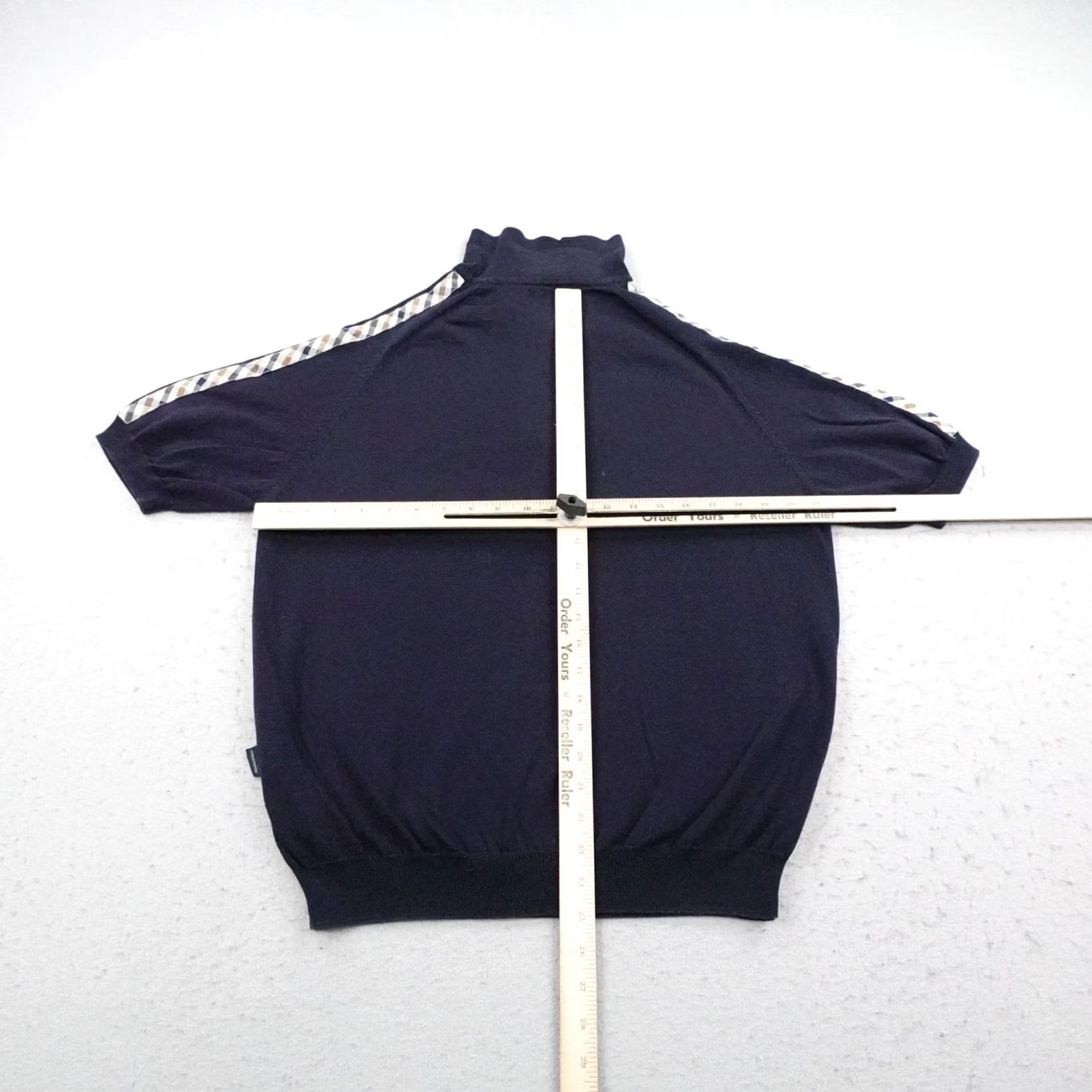 Aquascutum Aquascutum Polo Shirt Mens Large Blue 1/4 Zip Knit Sweater Pullover Short Sleeve Size US L / EU 52-54 / 3 - 6 Thumbnail