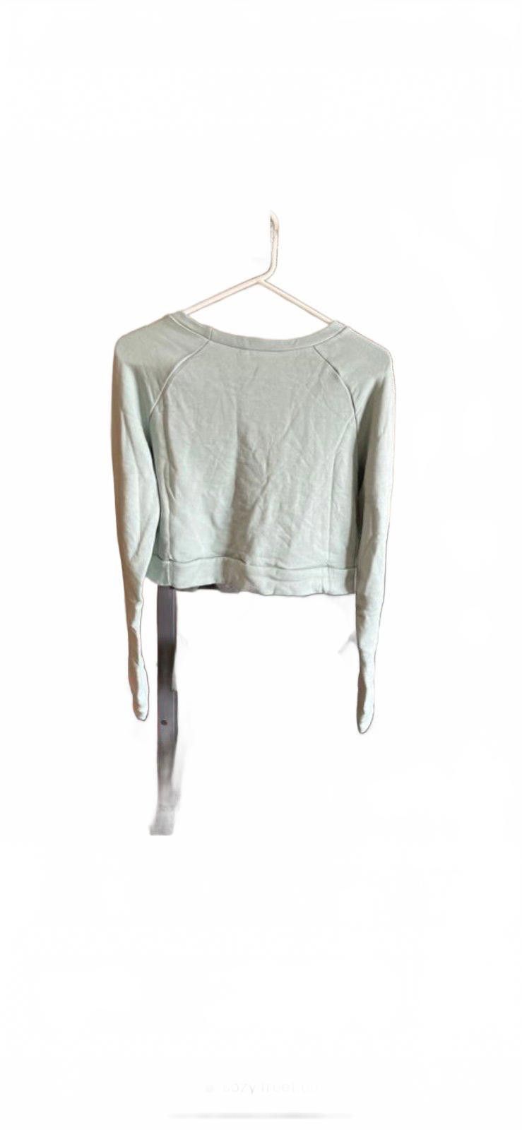 Designer Soft Cozy Crop Sweatshirt in Sage Green XL Size ONE SIZE - 7 Thumbnail