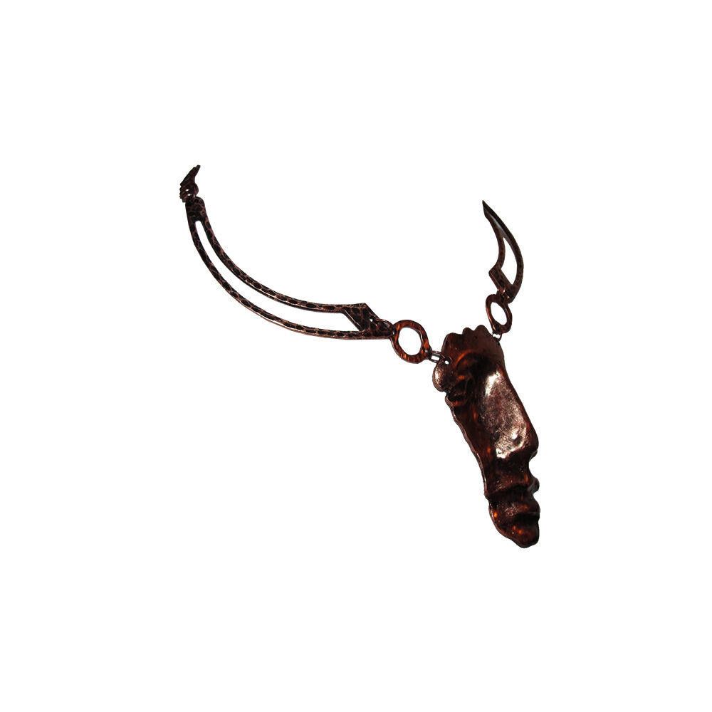 Designer Abstract Copper Plated Figural Face Necklace Size ONE SIZE - 2 Thumbnail