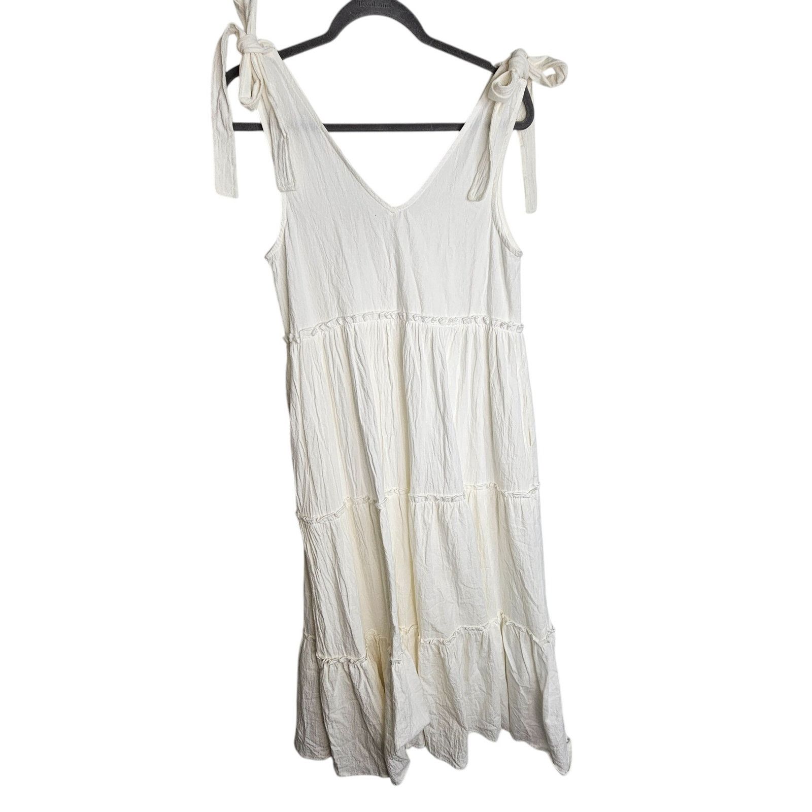Anthropologie Anthropologie Dress M White Tiered Summer Cottage Romance Size M / US 6-8 / IT 42-44 - 11 Thumbnail