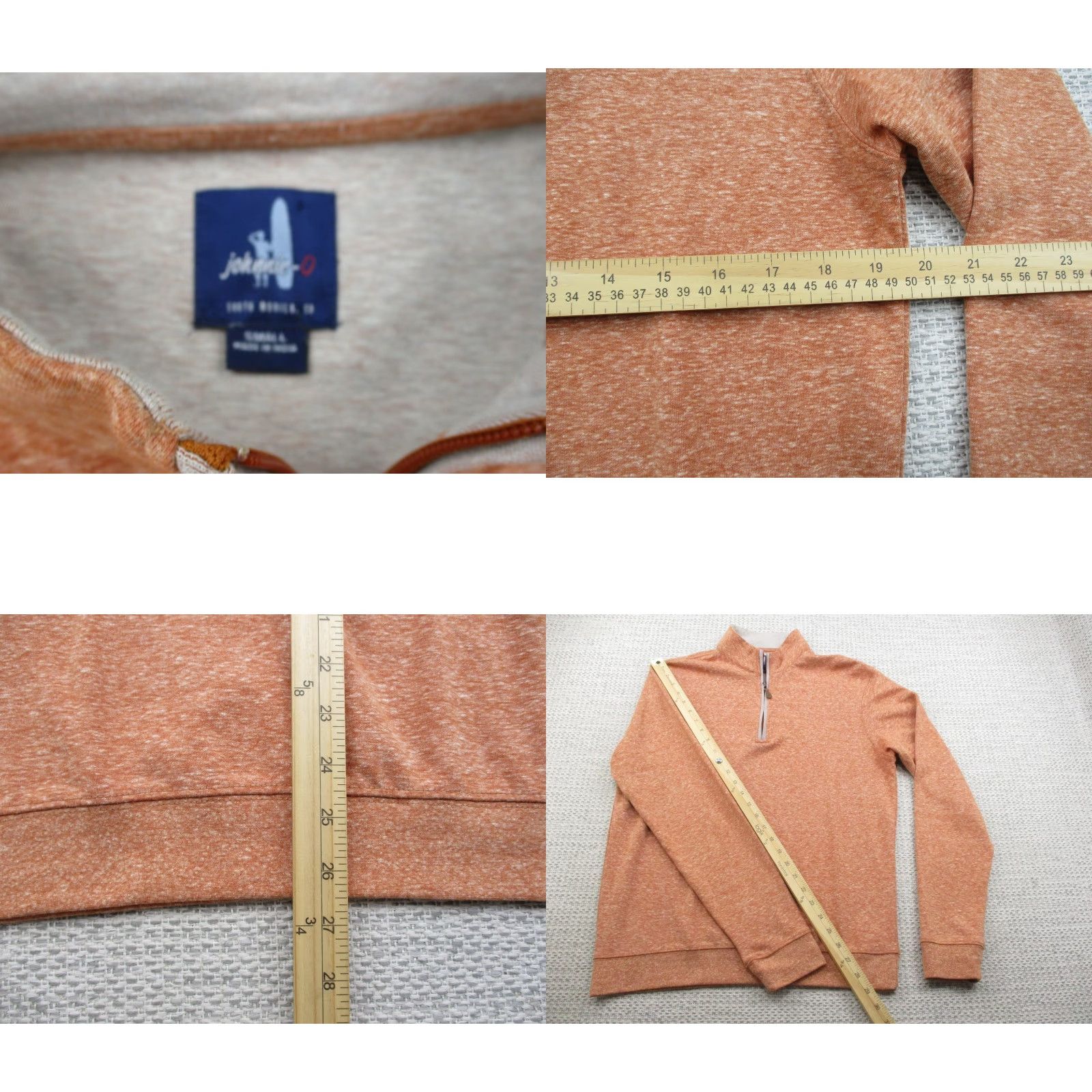 johnnie-O Johnnie-O Pullover Sweater Adult Small Orange Half Zip Golf Casual Comfort Shirt/Top Size US S / EU 44-46 / 1 - 8 Thumbnail