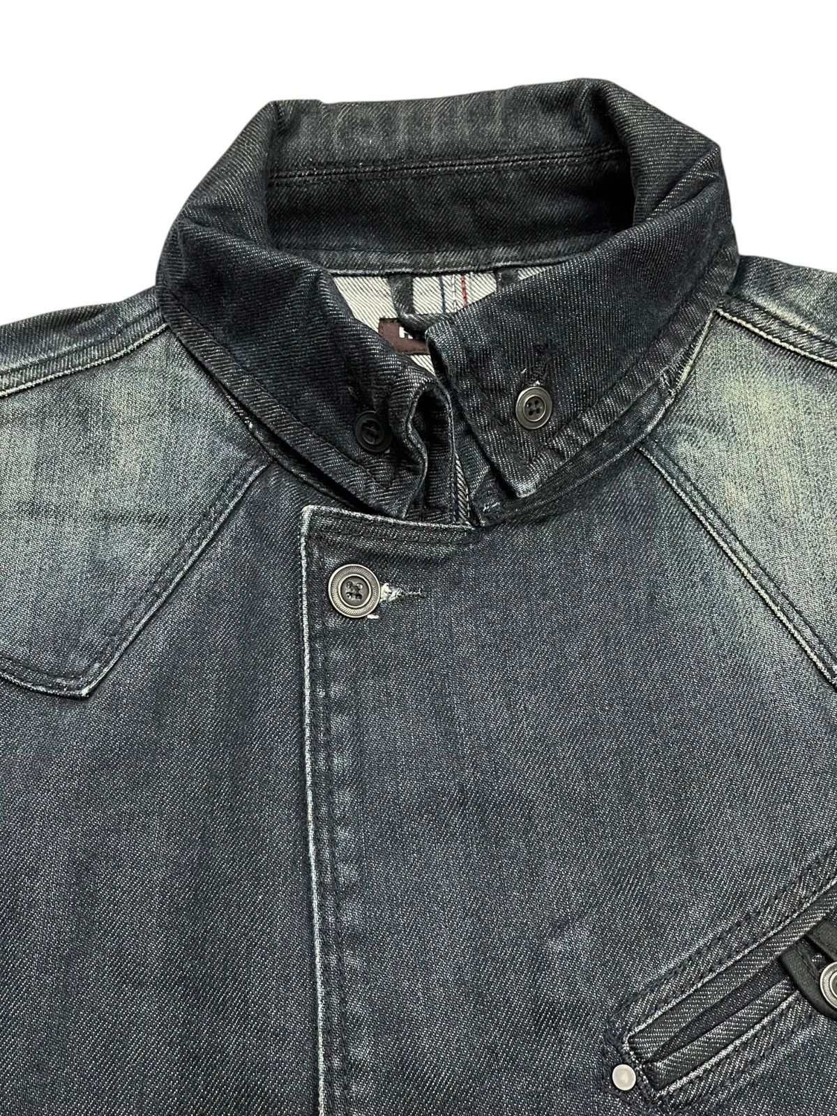 Isamu Katayama Backlash 2000s Hideway Nicole - Asymetrical Button Denim Jacket Size US M / EU 48-50 / 2 - 6 Thumbnail