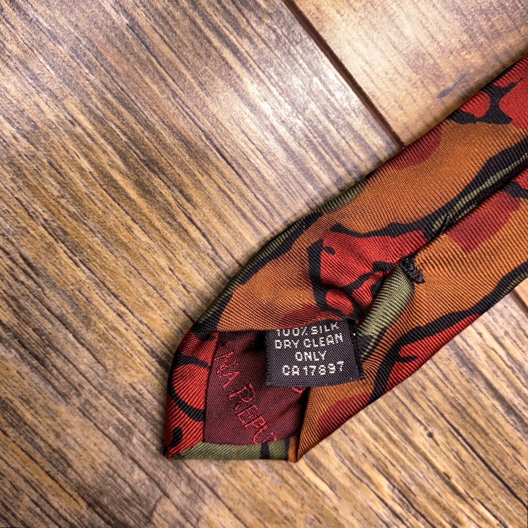 Banana Republic VINTAGE Banana Republic Tie Men Silk Brown Floral Italy Rose Short One Size Classic Pointed Adjustable Abstract Pattern Brown Silk Tie Size ONE SIZE - 6 Thumbnail