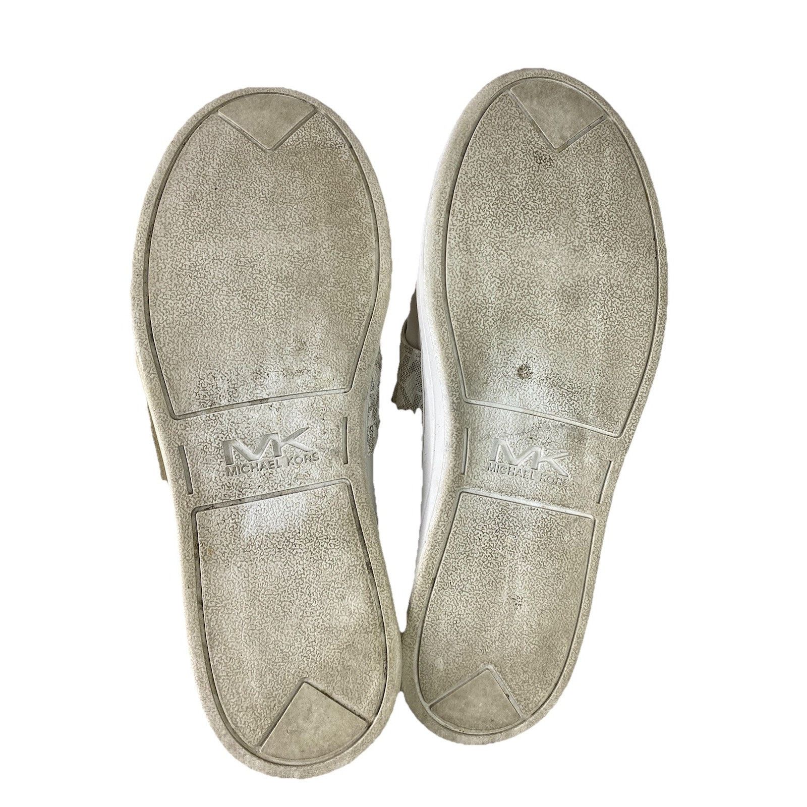 Michael Kors MICHAEL MICHAEL KORS KENNA White/Gold STUDDED Lther Sneaker Size US 7.5 / IT 37.5 - 7 Thumbnail