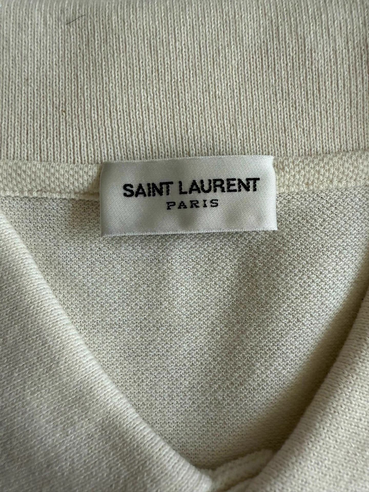 Saint Laurent Paris Saint Laurent Beige Polo Shirt K33 Size US L / EU 52-54 / 3 - 2 Thumbnail