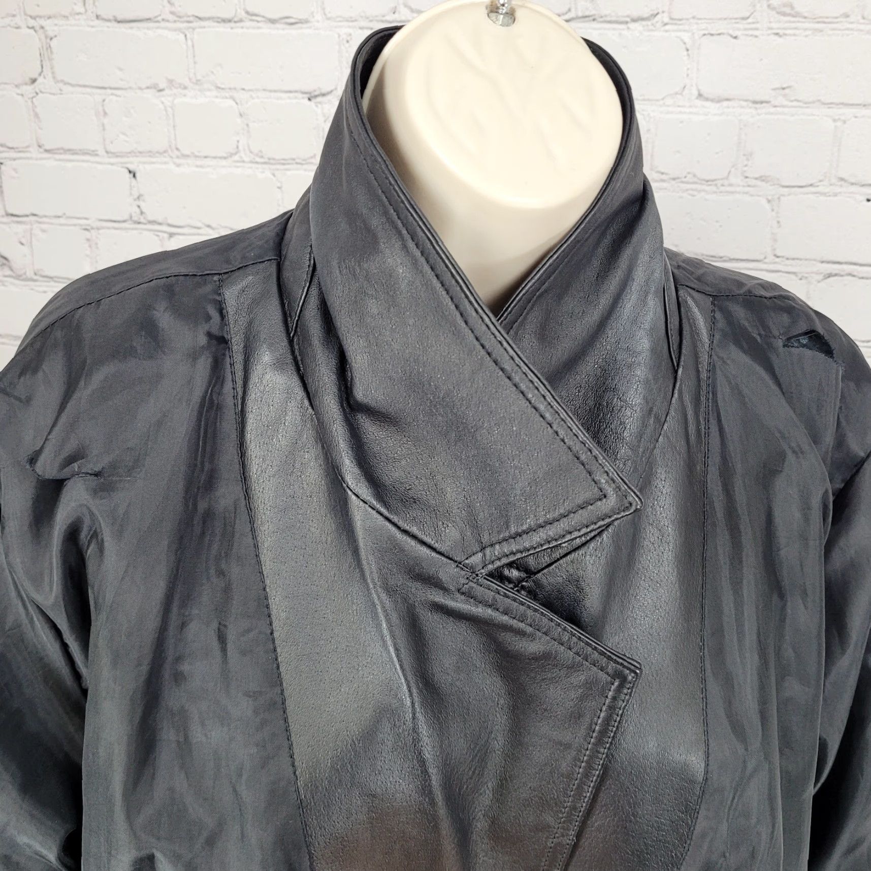 Vintage Savannah Black Genuine Leather Buttoned Pockets Lined Jacket Size Small S Size S / US 4 / IT 40 - 4 Thumbnail