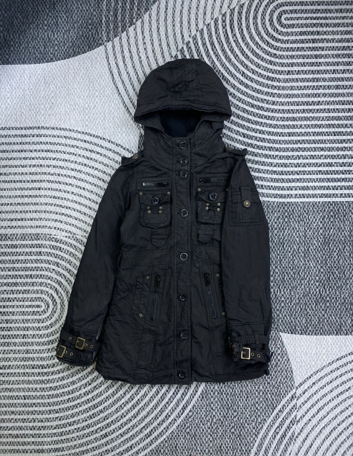 If Six Was Nine 🔥LEIN Multipocket Bondage Punk Style Zipper Parka Jacket Size US S / EU 44-46 / 1 - 6 Thumbnail