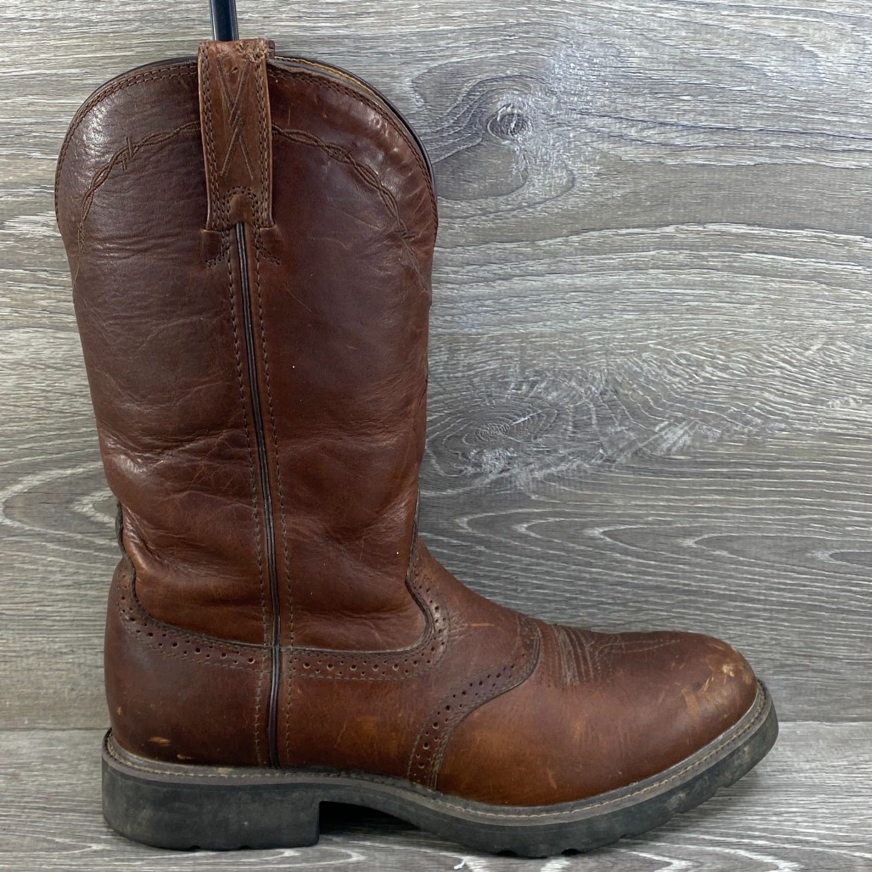 Twisted X Twisted X Mens 10 D Brown Leather Cowboy Boots Round Toe Western Work Boots Shirt Size US 10 / EU 43 - 2 Thumbnail
