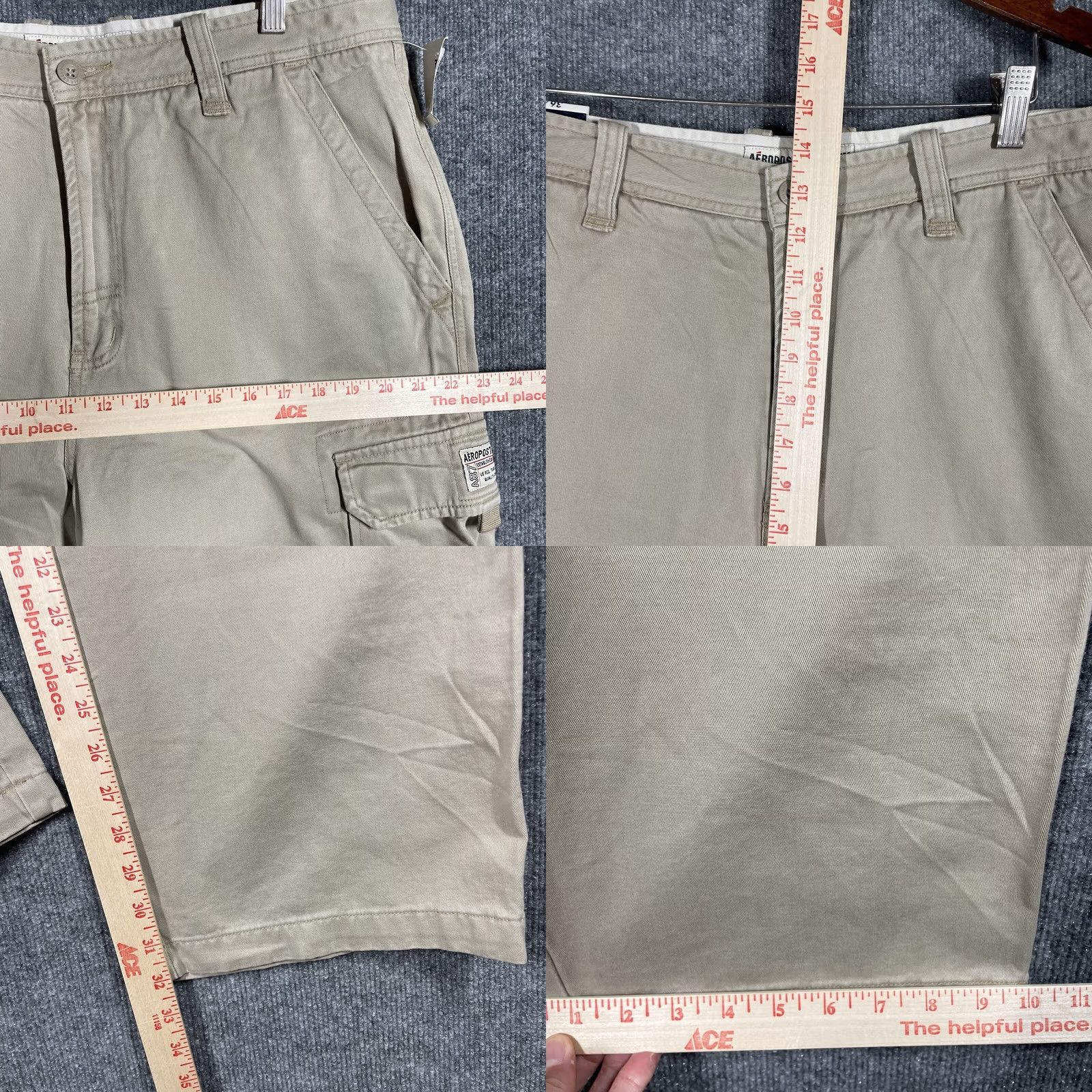 Vintage VINTAGE Aeropostale Cargo Pants Men's 36x32 Beige Heavy Cotton Loose Baggy Y2K Size US 36 / EU 52 - 10 Thumbnail