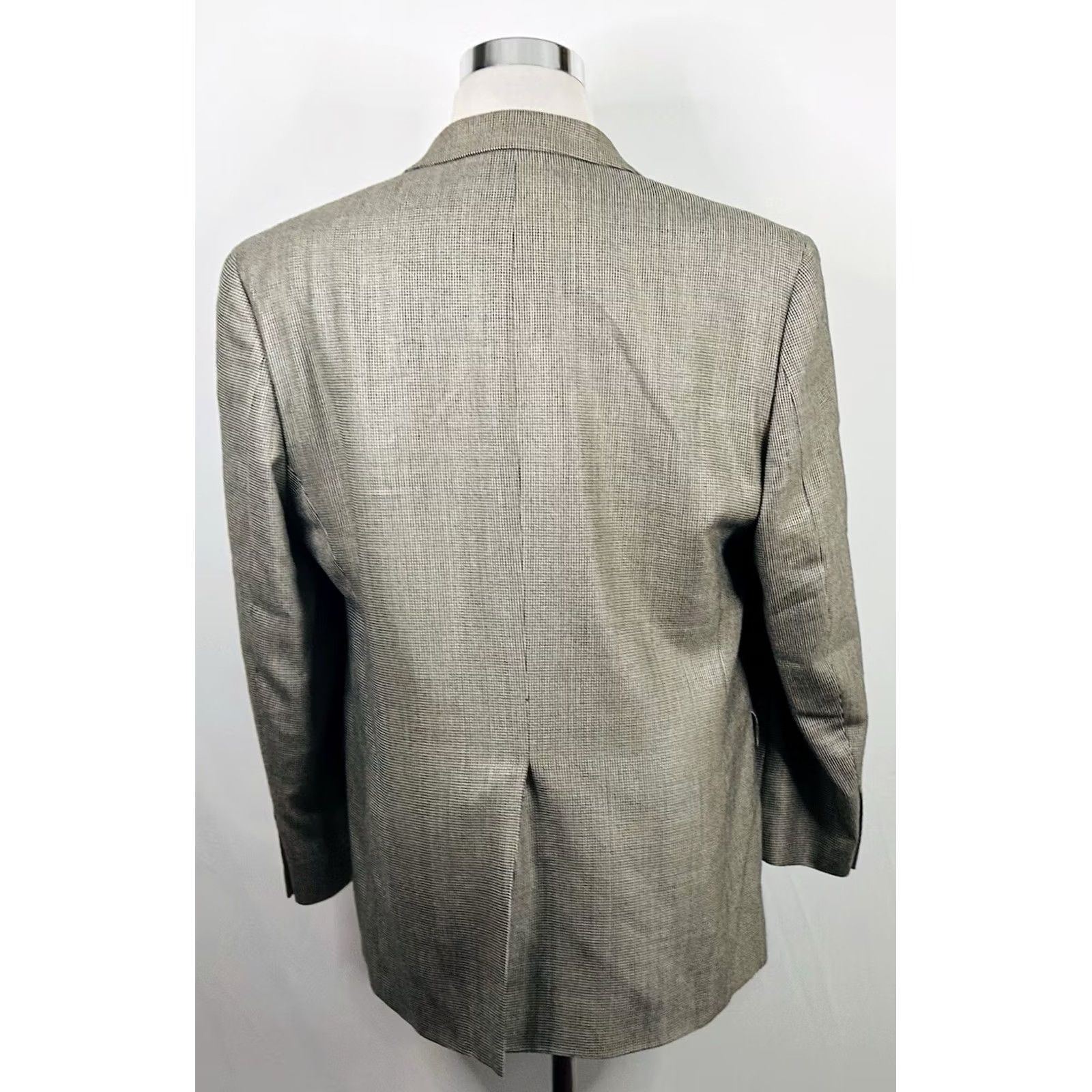 Chaps Chaps Sport Coat 42R Silk Wool Blend Gold Houndstooth Two-Button Lined Vented Jacket Men Regular Notch Lapel Vintage No Size US XS / EU 42 / 0 - 6 Thumbnail