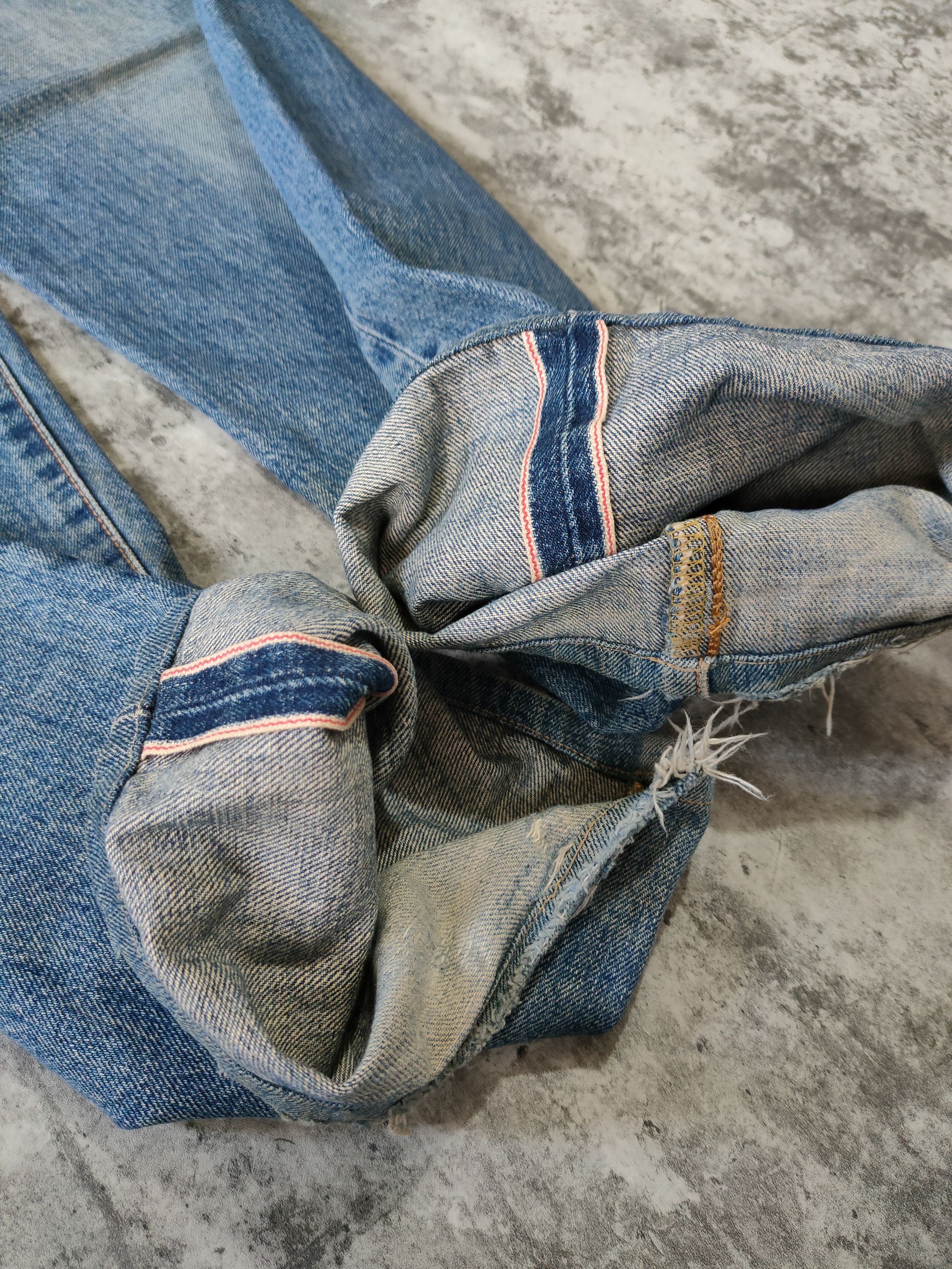 Edwin × Japanese Brand Edwin 505 Japan Selvedge Distressed Jeans Size US 31 - 11 Thumbnail