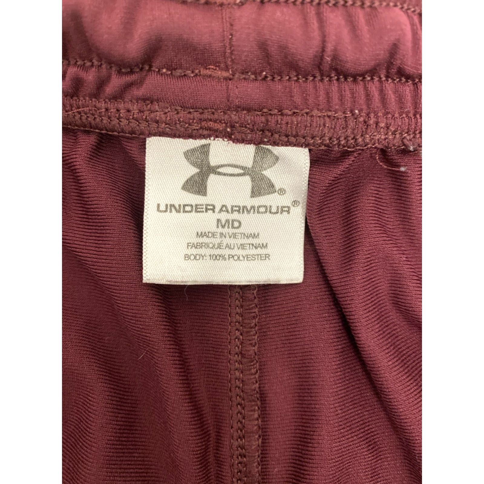 Nike VINTAGE Under Armour Shorts Womens M Maroon Athletic Beach Running 90s Hipster Y2K Pockets Breathable Size 32" / US 10 / IT 46 - 8 Thumbnail