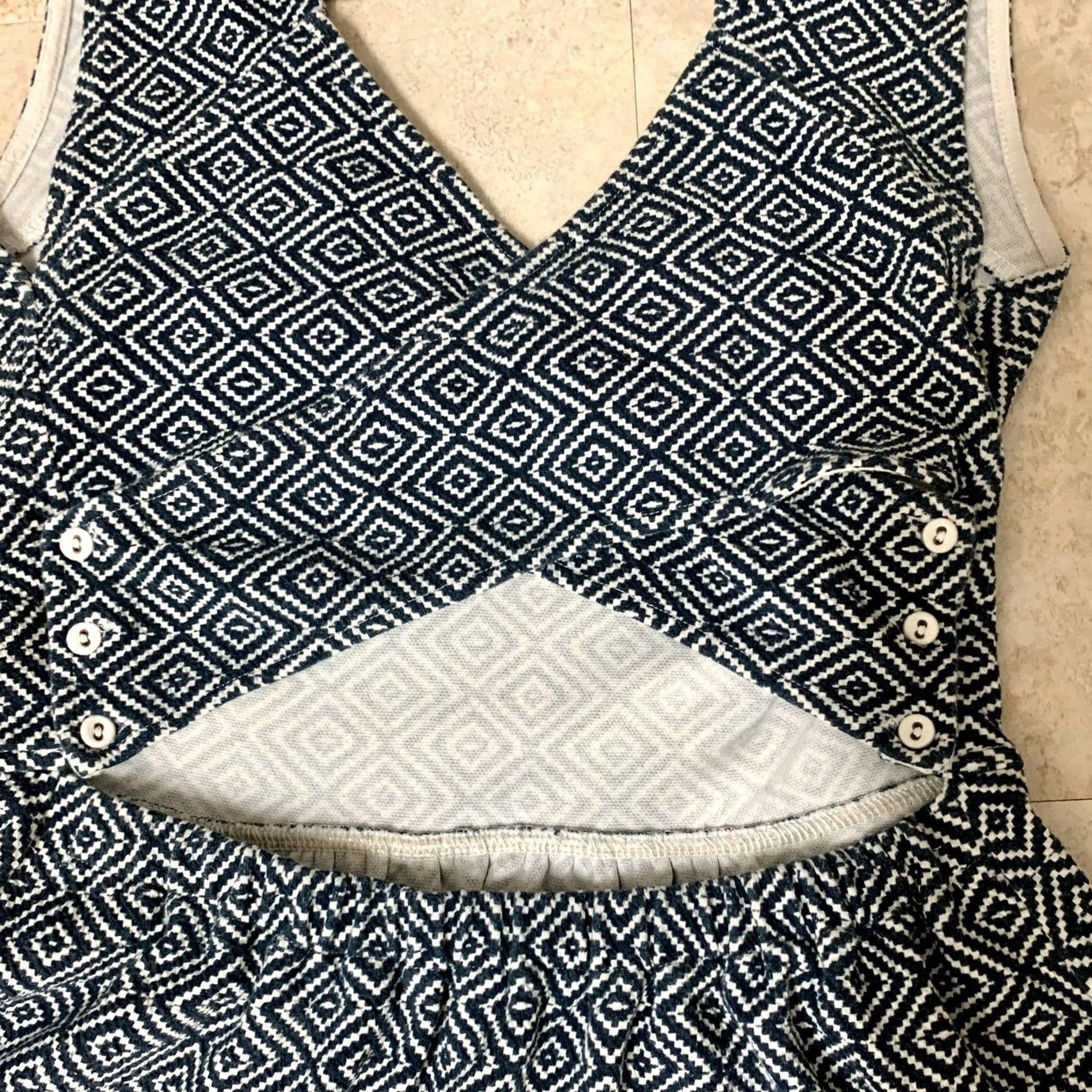 Anthropologie Anthropologie Geometric Stripe Halter Dress Size 12 Pockets Blue White Womens Size XL / US 12-14 / IT 48-50 - 6 Thumbnail
