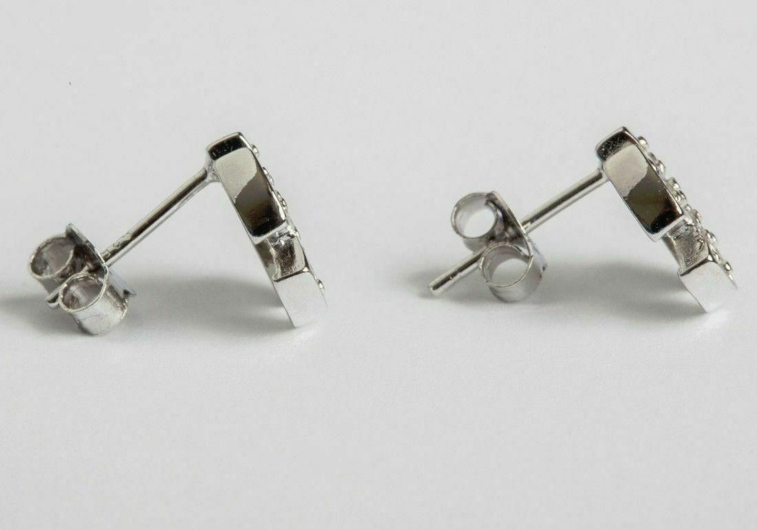 Sterling Silver Sterling Silver Pave Maltese Cross Cubic Zirconia Earrings Size ONE SIZE - 2 Thumbnail