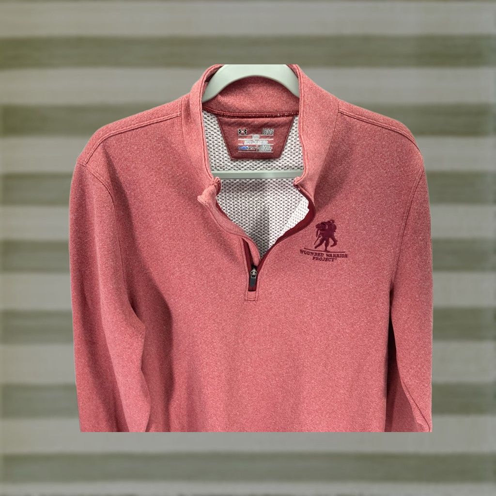 Under Armour Under Armour Sweatshirt Pullover 1/4 Zip Wounded Warrior Women Large Red Fleece Long Sleeve Size L / US 10 / IT 46 - 1 Thumbnail
