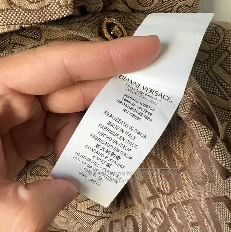 Versace Versace Men's Beige Cotton Jacket with Logo . Size US L / EU 52-54 / 3 - 5 Thumbnail