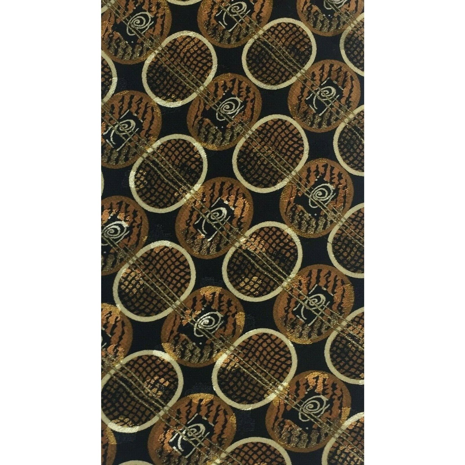 Santostefano SantoStefano Men's Italy Made Brown Black 100% Silk Neck Tie Size ONE SIZE - 6 Thumbnail