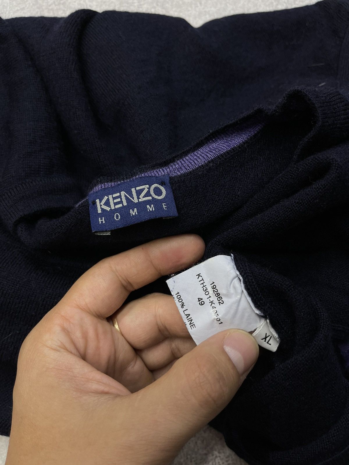 Kenzo Mens Kenzo Homme Sweater Wool Navy Y2K Luxury Size US L / EU 52-54 / 3 - 5 Thumbnail