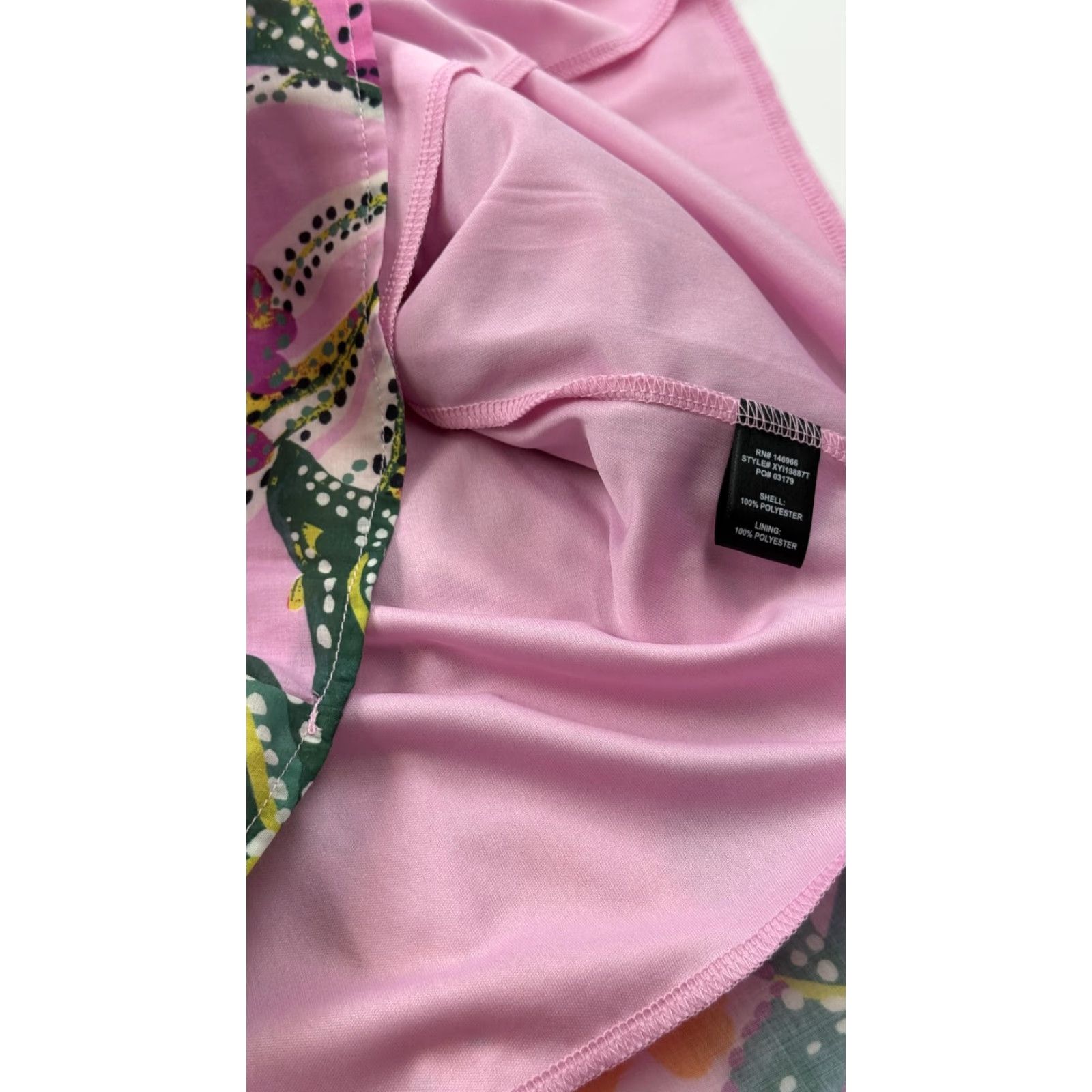 Pinko Crystal Sky Dress Womens XS Pink Floral Ruffle Tiered Puff Sleeve Mini Lined Size XS / US 0-2 / IT 36-38 - 6 Thumbnail