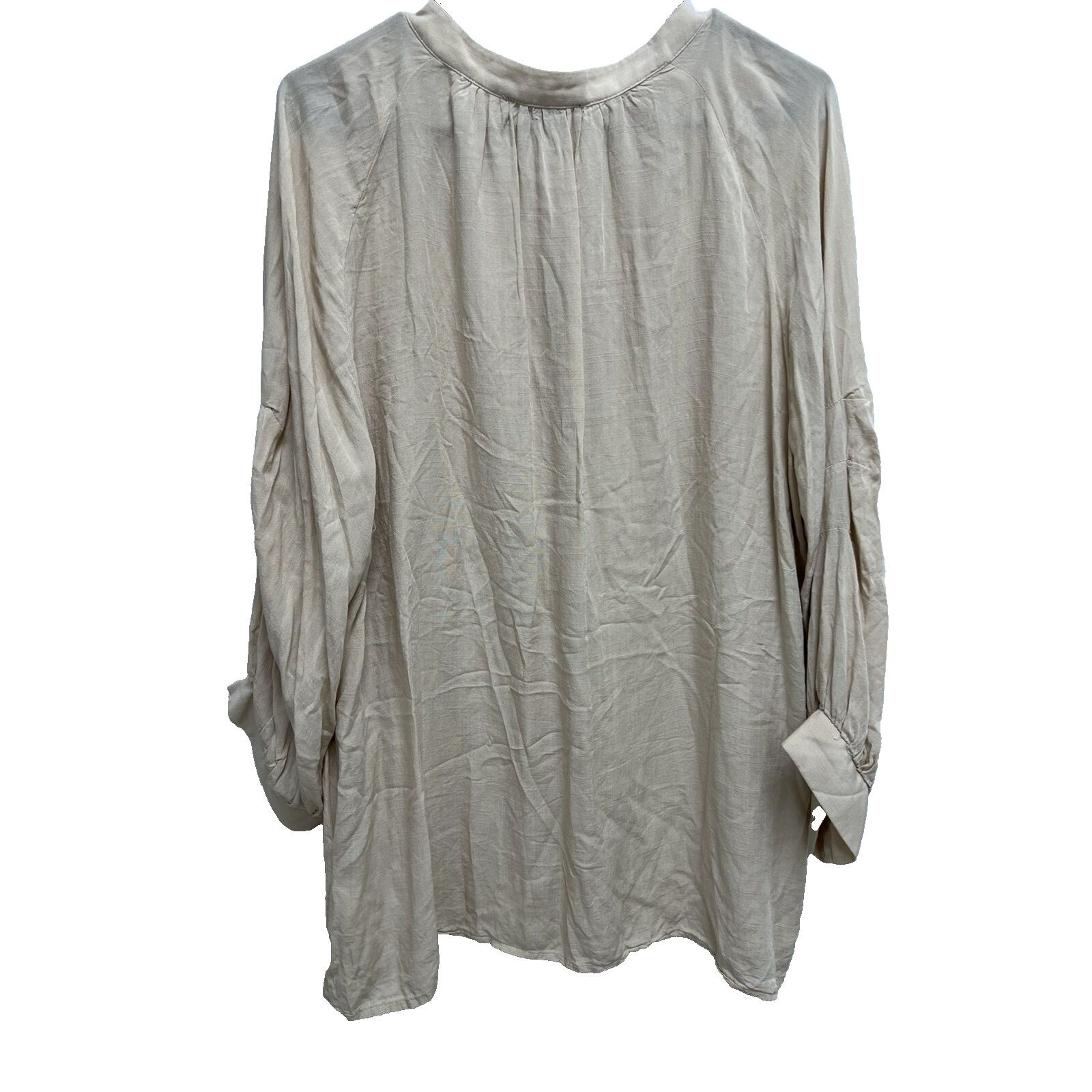 & Other Stories Suzanne Betro Cream Button Blouse Long Sleeve 3X A001445 Size 3XL / US 20-22 - 2 Thumbnail