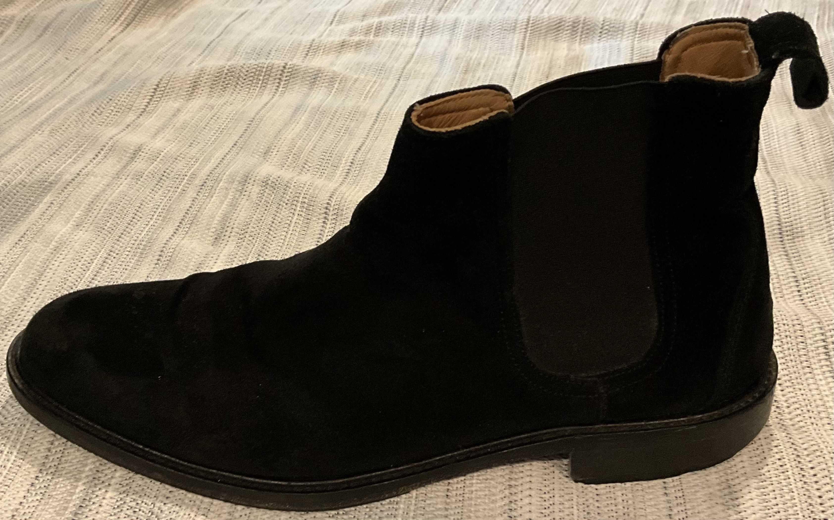 Barneys New York Men’s Barneys NY Black Suede Boots Made in Italy 10 1/2M Size US 10.5 / EU 43-44 - 4 Thumbnail