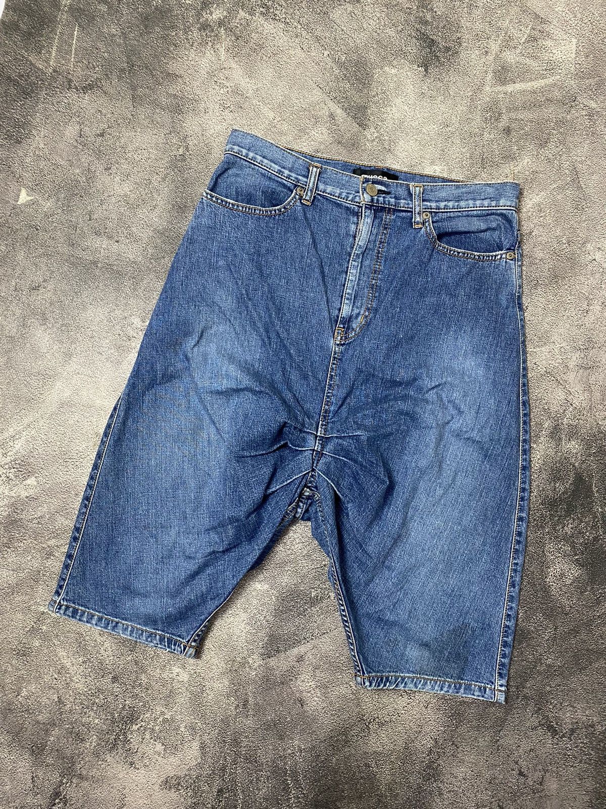 CABANE de ZUCCa × Vintage × Zucca Zucca Farmer Drop Crotch Indigo Dyed Denim Short Pants Size US 30 / EU 46 - 2 Thumbnail