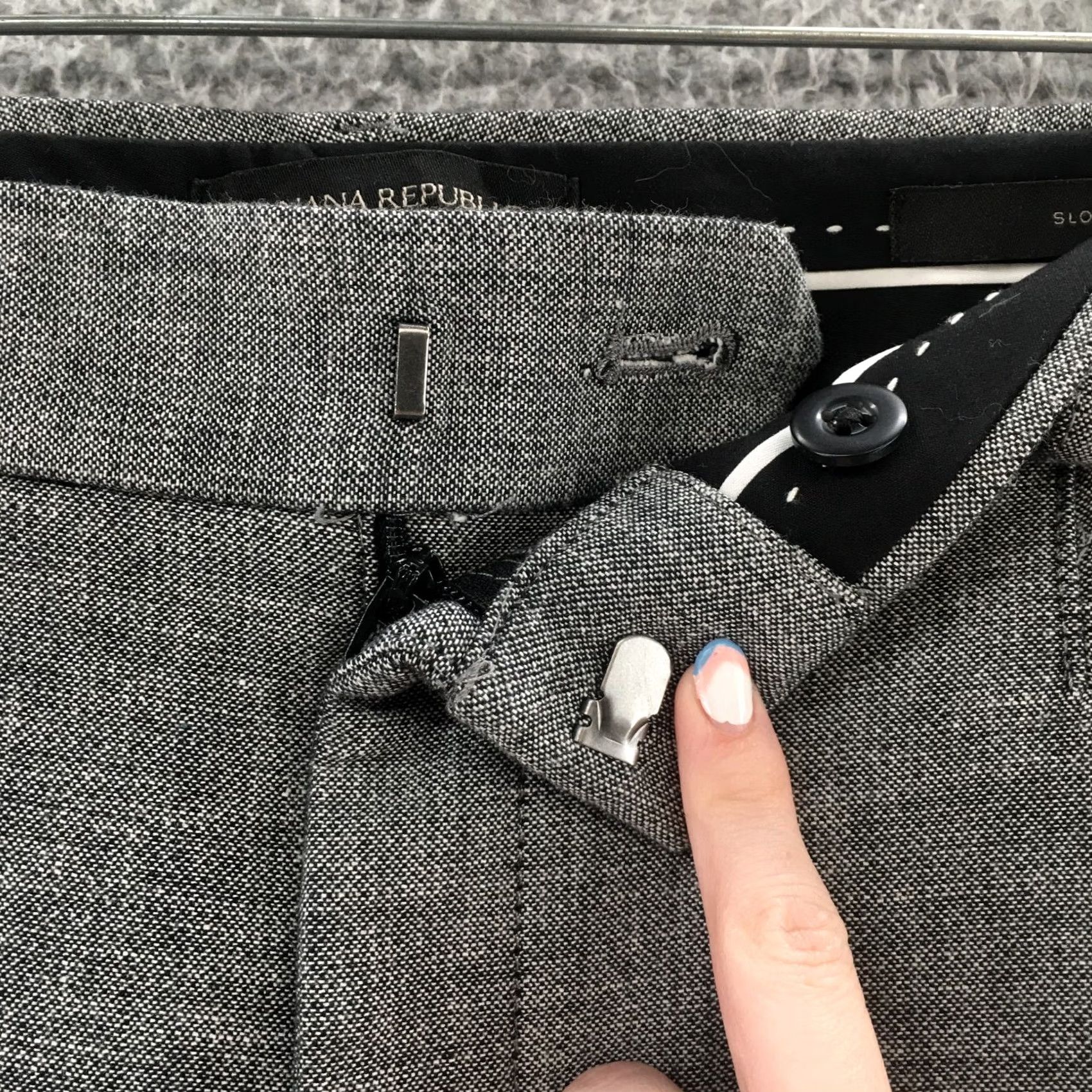 Banana Republic Banana Republic Sloan Dress Pants Womens Gray Cotton Blend Zip 10 Size 32" / US 10 / IT 46 - 3 Thumbnail