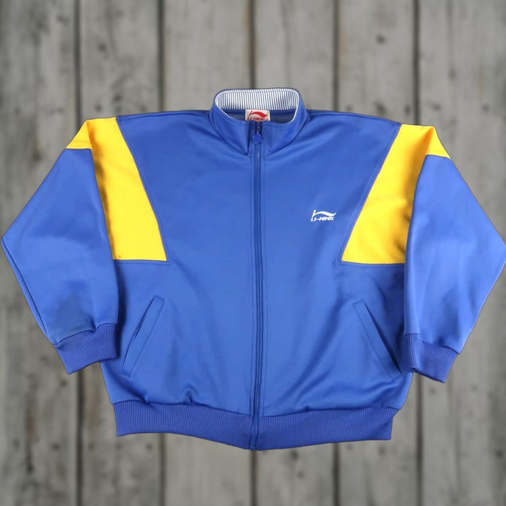 Li-Ning VINTAGE Li-Ning Track Jacket Mens L Blue Yellow Zip Sport Basketball Size US L / EU 52-54 / 3 - 1 Thumbnail