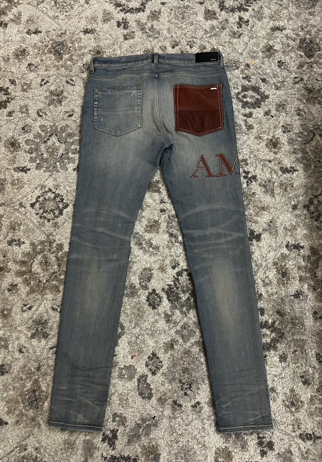 Amiri Amiri MX1 Distressed Blue Denim Jeans Thigh Patch –Size 38 . Size US 38 / EU 54 - 8 Thumbnail
