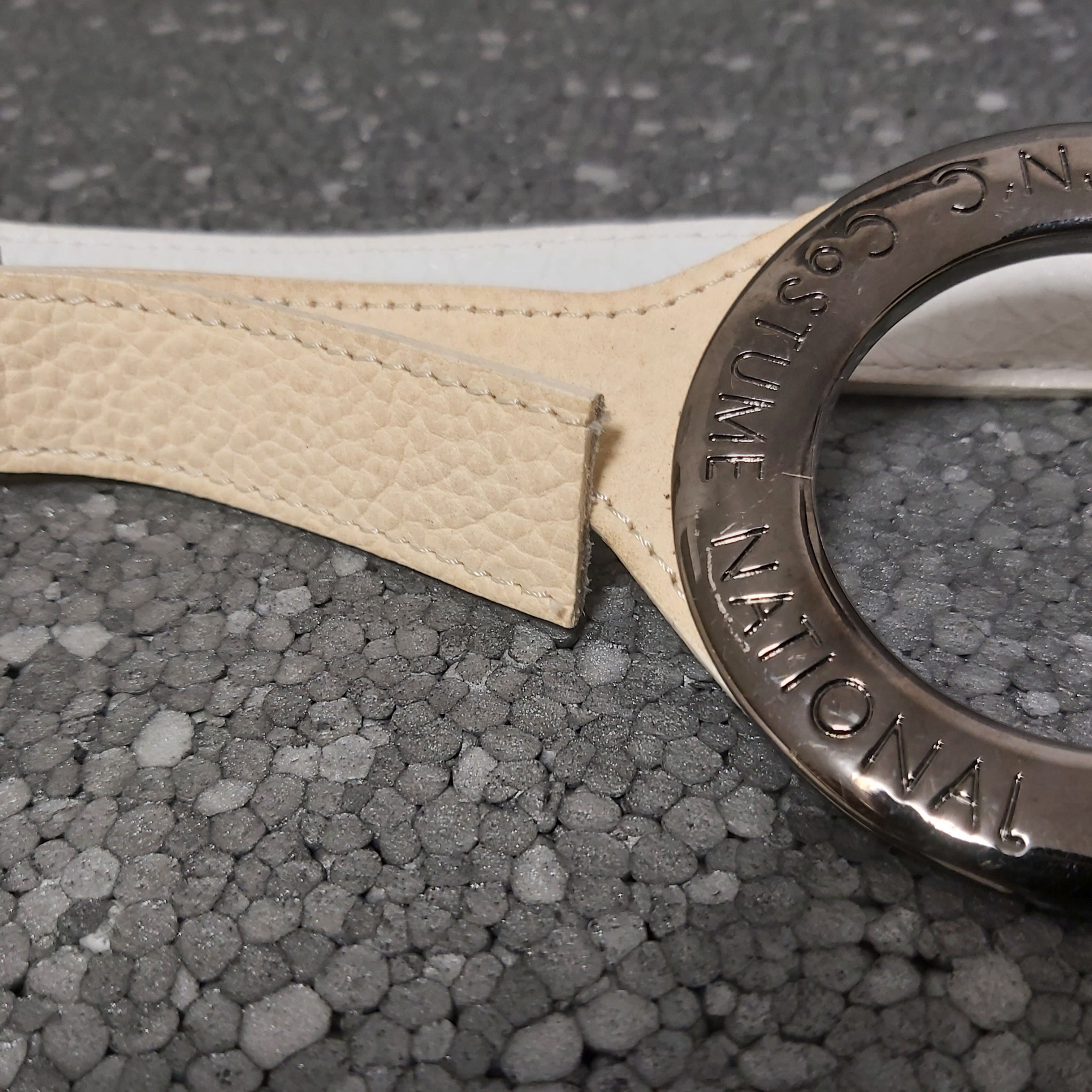 Costume National Costume National belt large metal rings cream leather belt Size ONE SIZE - 7 Thumbnail