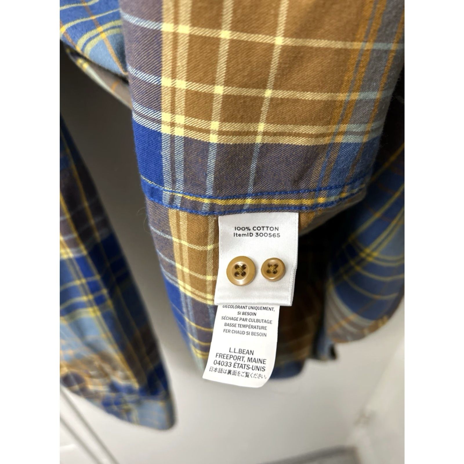 Vintage L.L. Bean Signature Castine Flannel Shirt Mens Large Blue Yellow Slim Fit Button-Up Plaid Casual Workwear Vintage: No Size US L / EU 52-54 / 3 - 7 Thumbnail