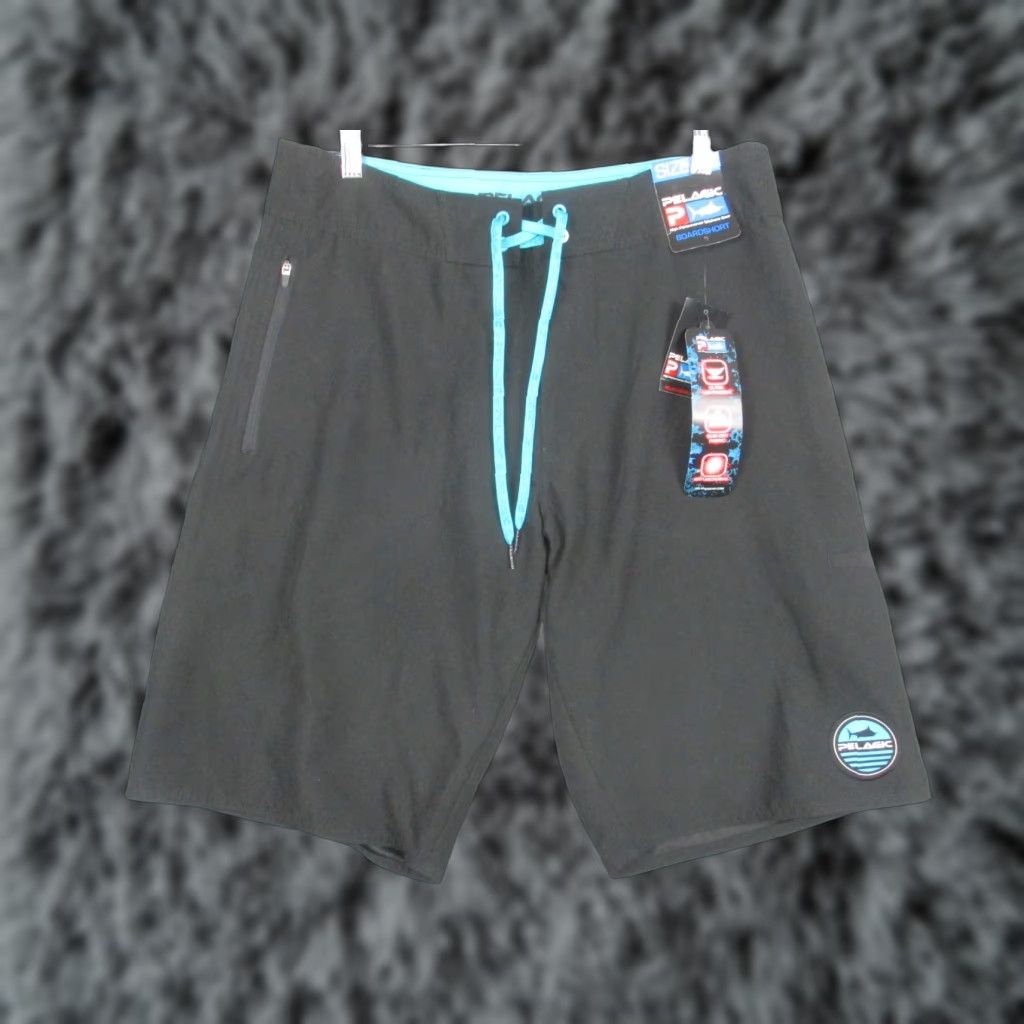 Vintage Pelagic Mens Board Shorts 32 Black Microtek Quick Dry ...