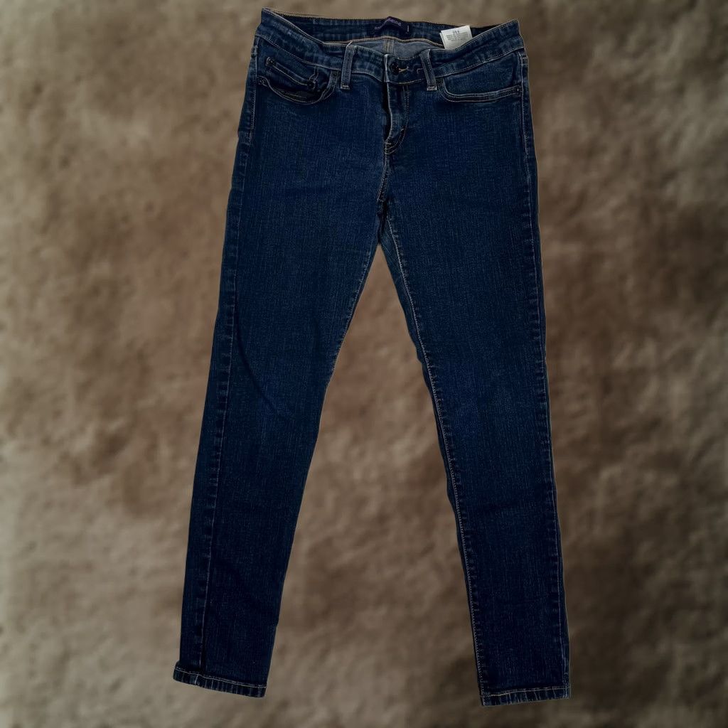 Levi's Levi's 535 Mid Rise Legging Jeans Womens 8 Blue Dark Wash Stretch Denim Jegging Slim Fit Cons Size 30" / US 8 / IT 44 - 1 Thumbnail