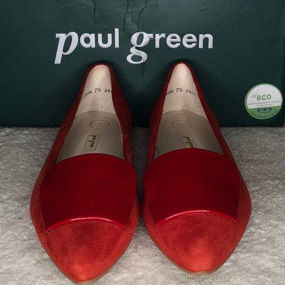 Other Paul Green Teddy Pointed Toe Flats in Red (US 7.5) Size US 7.5 / IT 37.5 - 2 Thumbnail