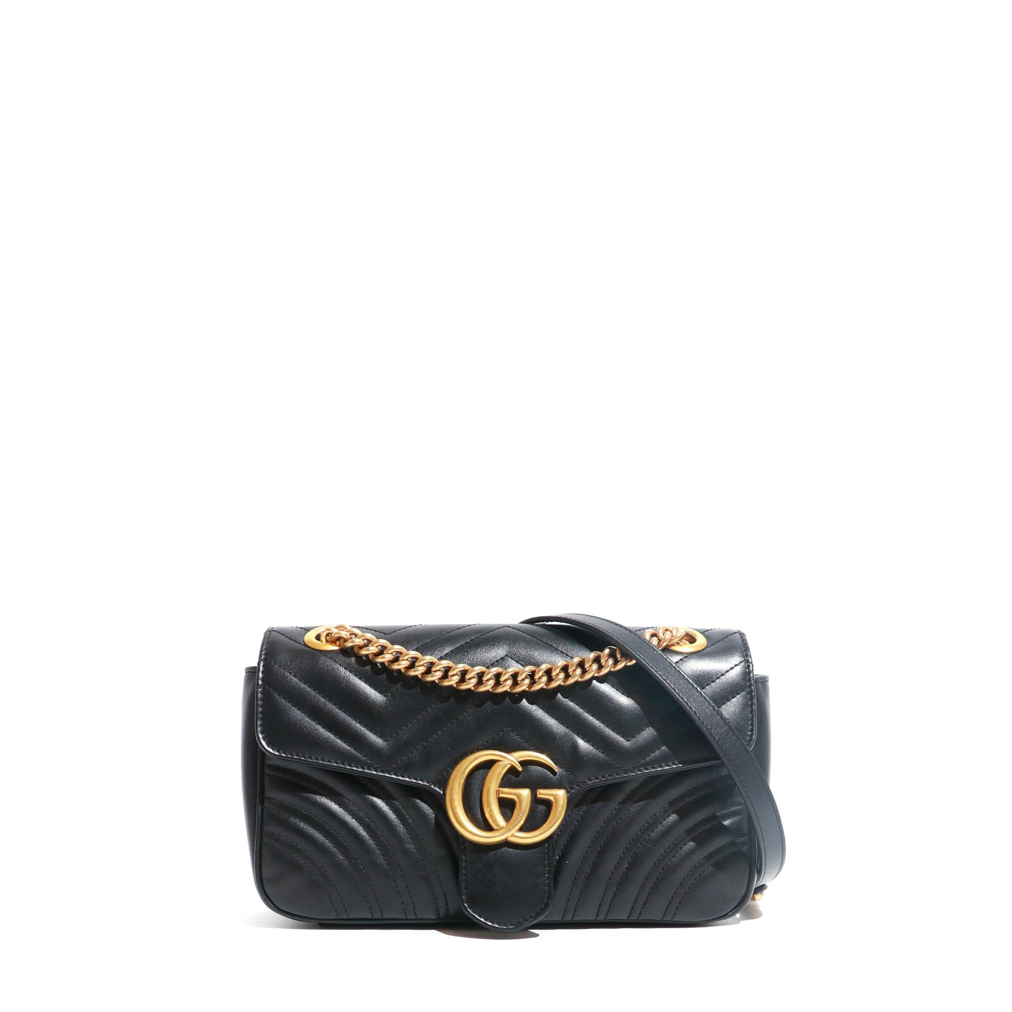 Gucci GUCCI - GG Marmont Small Size shoulder bag in black leather Size ONE SIZE - 1 Thumbnail