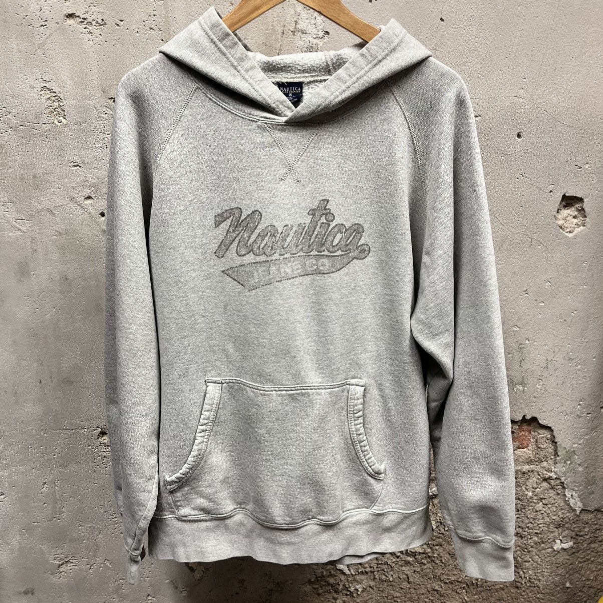 Nautica Nautica Jeans Gray Y2K Script Print Hoodie Sweatshirt 00s XL Size US XL / EU 56 / 4 - 1 Thumbnail