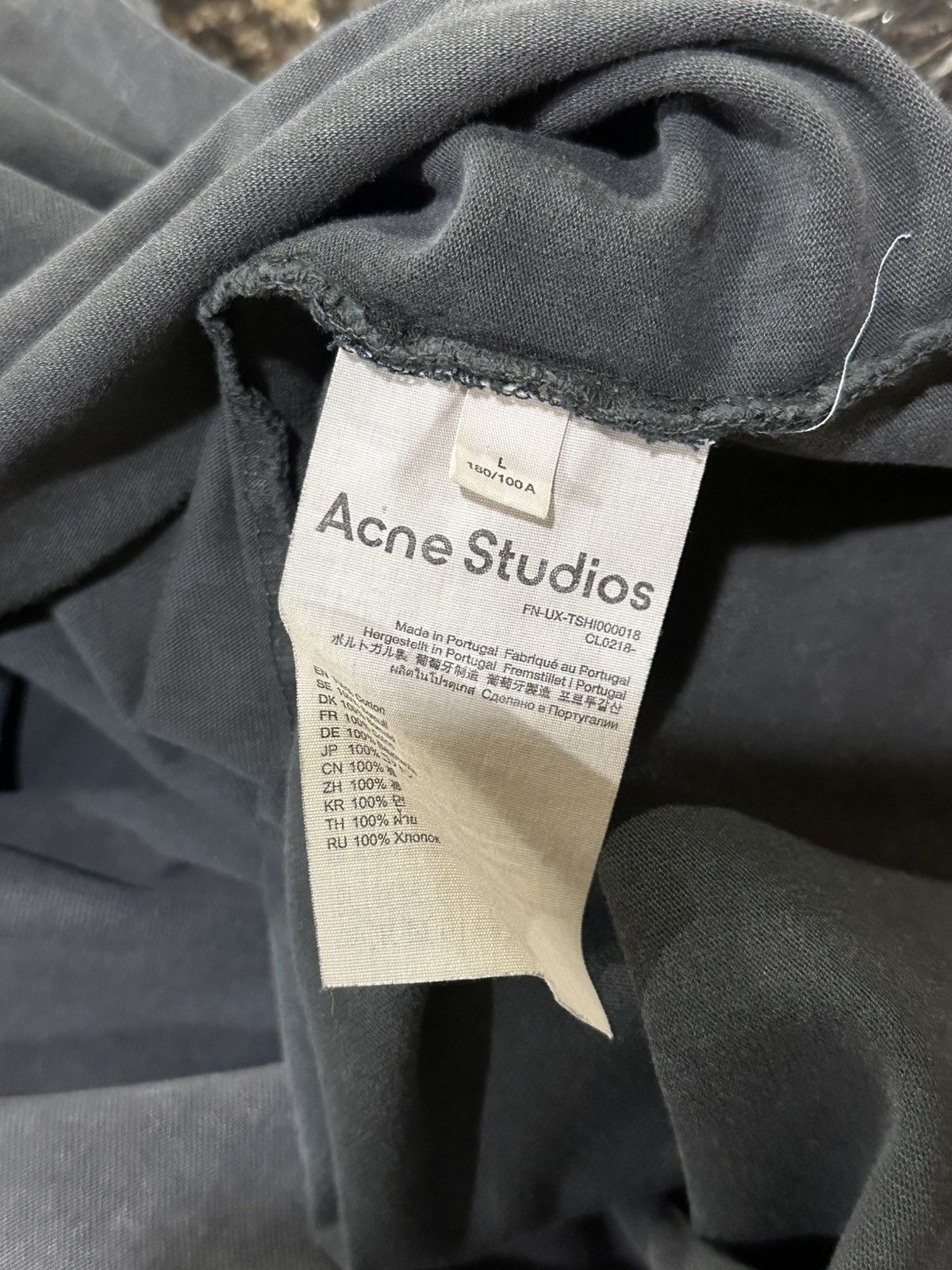Acne Studios Acne Studios Relaxed Vintage Fade Graphite Crew Neck Tee Size US L / EU 52-54 / 3 - 11 Thumbnail