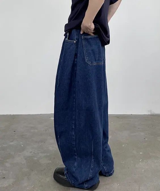 Japanese Brand Retro washed loose trendy casual wide-leg jeans Size US 32 / EU 48 - 3 Thumbnail