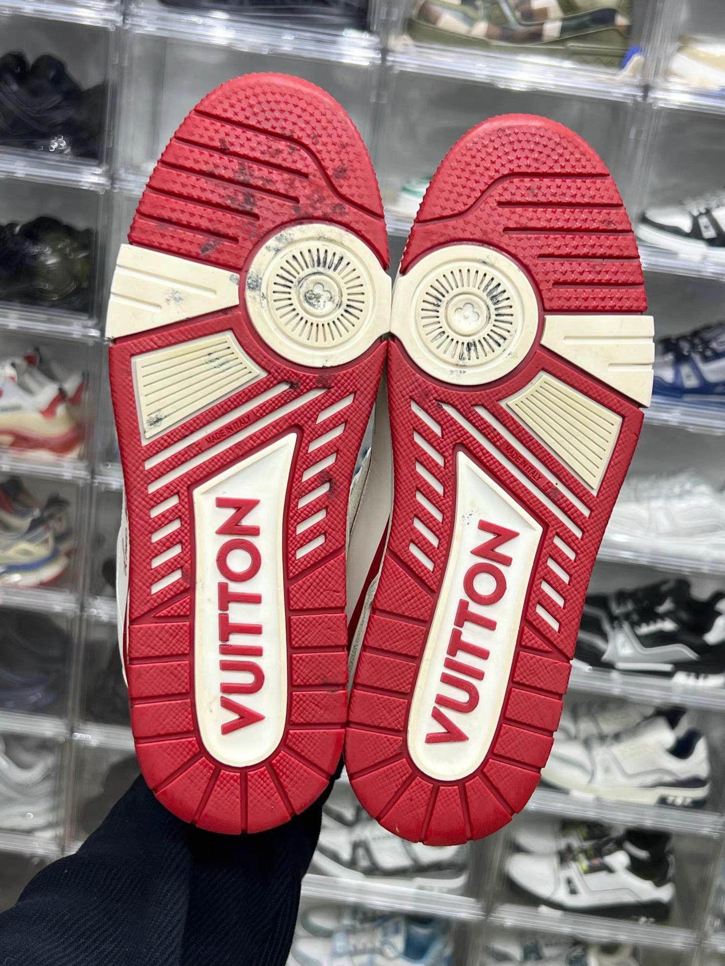 Louis Vuitton LV TRAINER White & Red Sneakers K15 Size US 8 / EU 41 - 8 Thumbnail