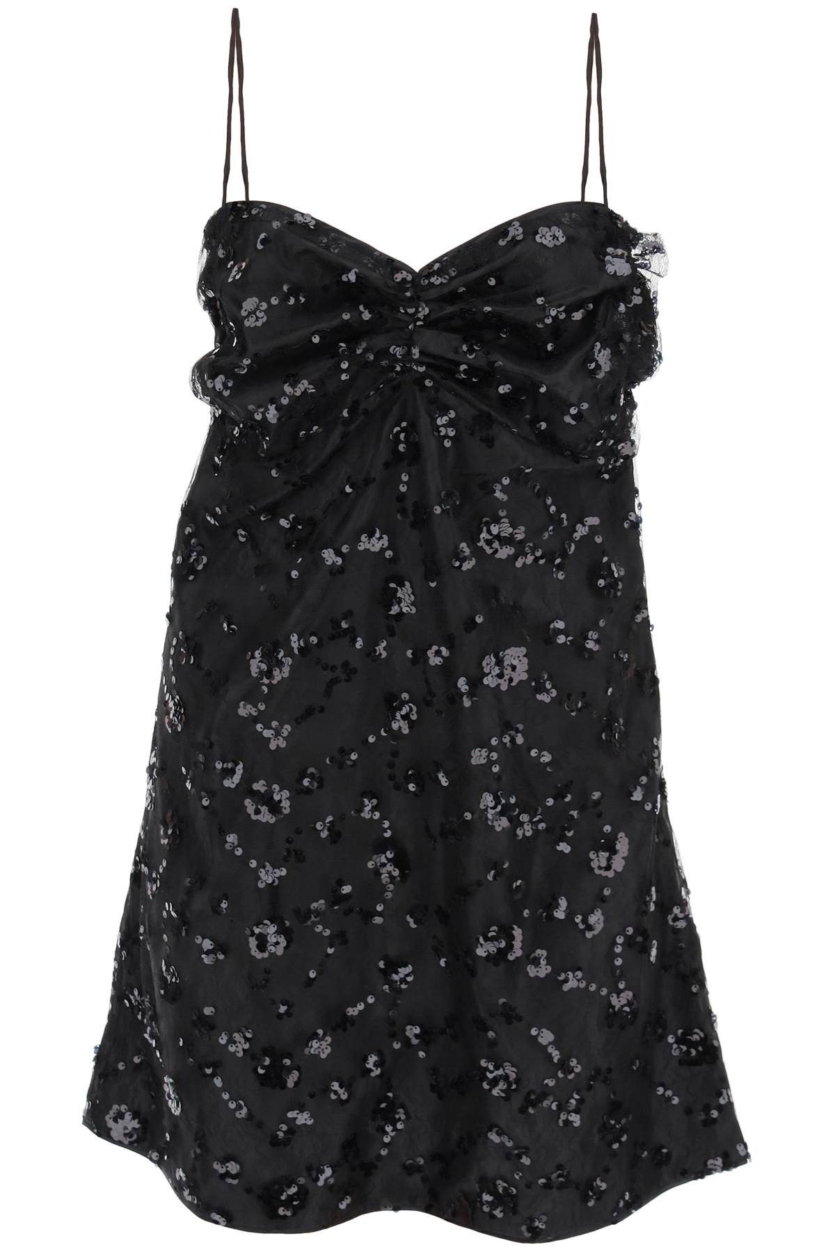 image of Ganni Mini Dress With Sequins in Nero, Women's (Size 2XS)
