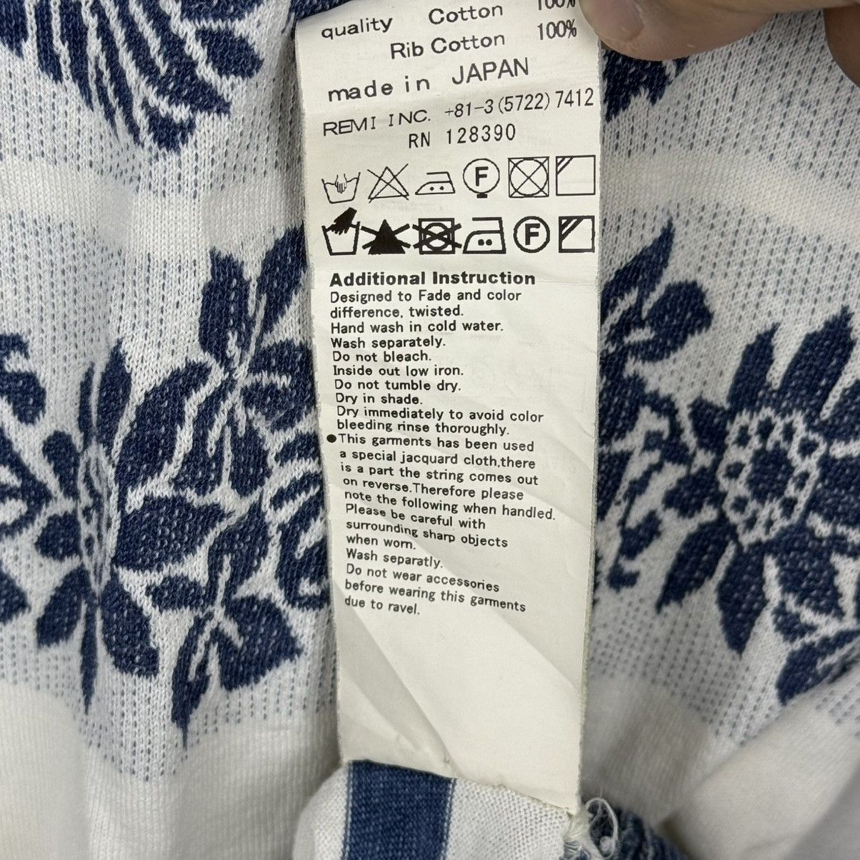 Remi Relief Remi Relief Indigo Print Floral Pattern Tee Size US M / EU 48-50 / 2 - 8 Thumbnail