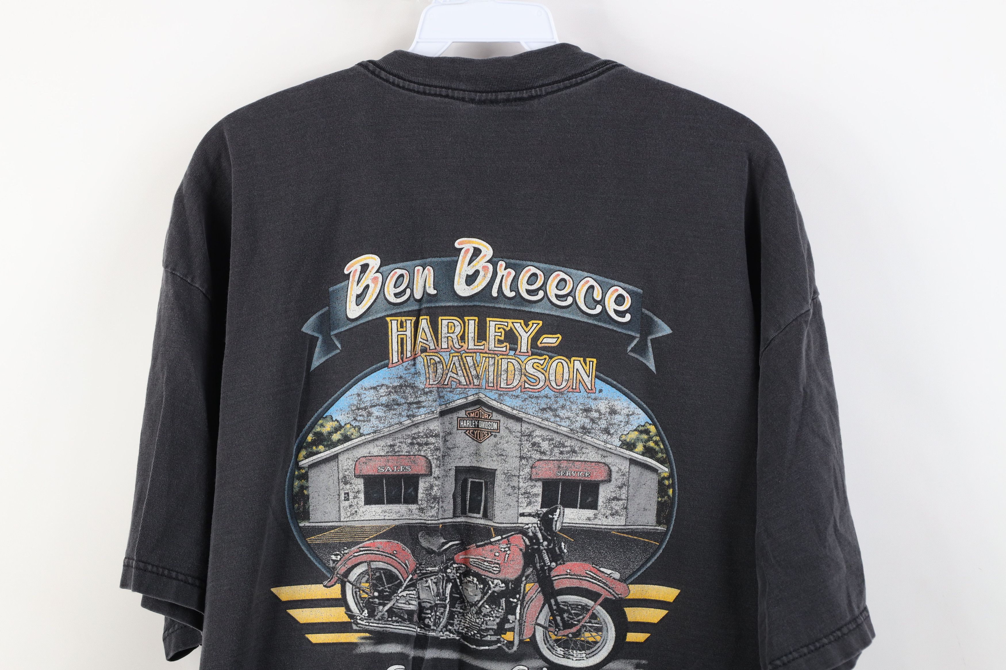 Harley Davidson Vintage 90s Harley Davidson Spell Big Logo T-Shirt Black USA Size US XXL / EU 58 / 5 - 13 Thumbnail