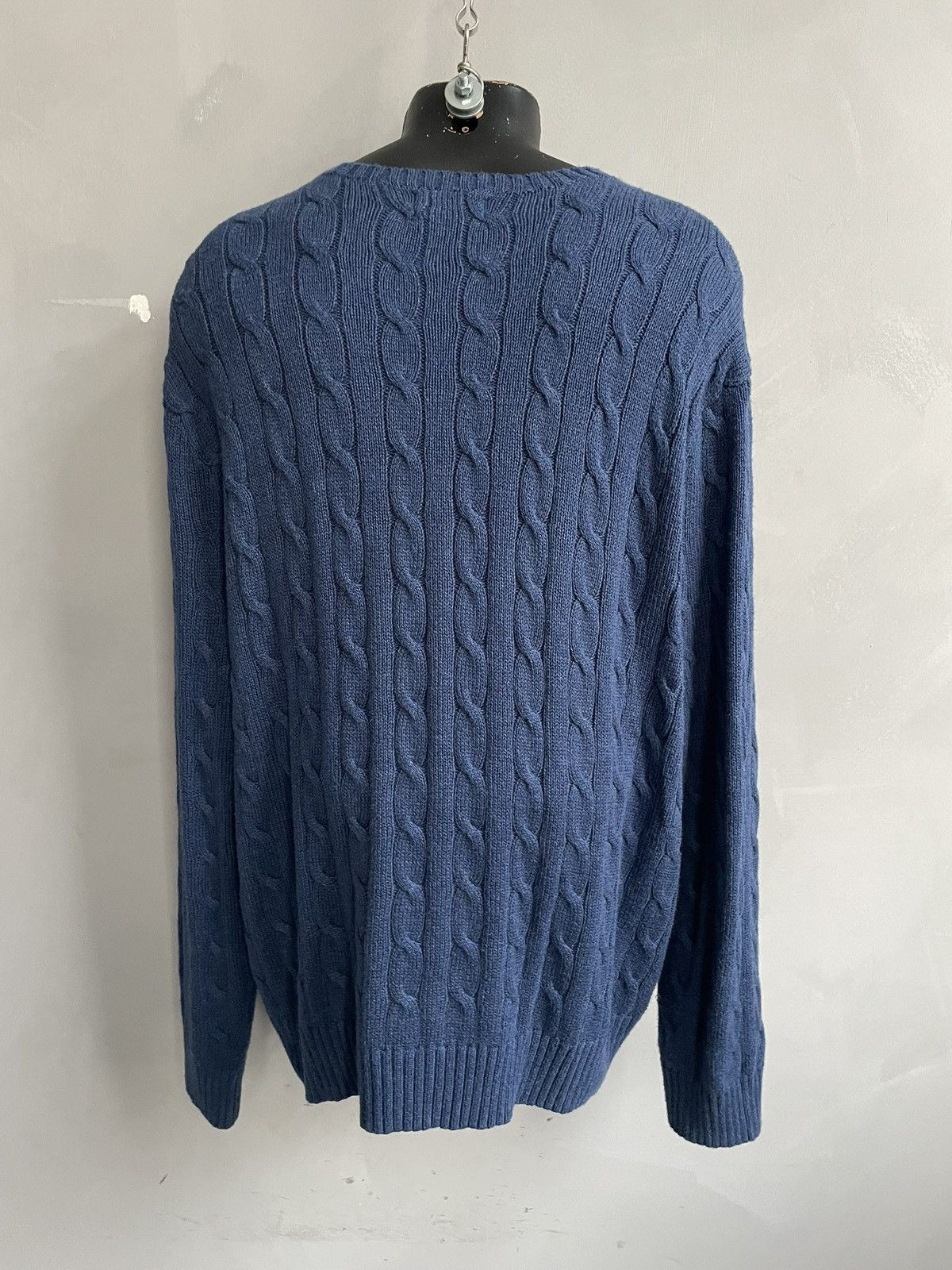 Polo Ralph Lauren Polo Blue Knit Sweater Heavy Oversized old money Style Size US XXL / EU 58 / 5 - 6 Thumbnail