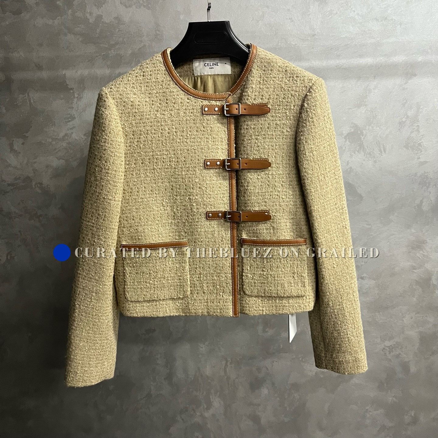 Celine Celine Khaki Tweed Shoulder Strap Jacket Size XS / US 0-2 / IT 36-38 - 1 Thumbnail