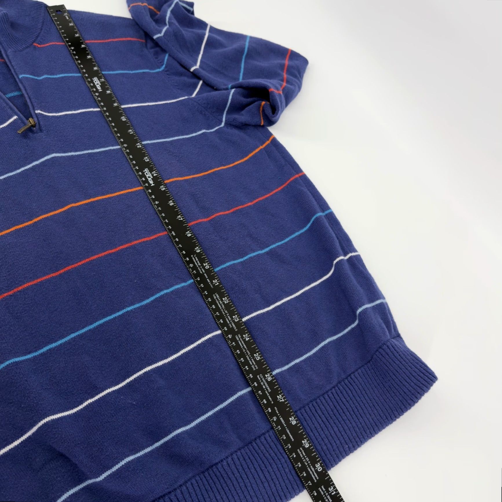 Brooks Brothers Brooks Brothers 346 Mens XL Blue Striped Cotton Cashmere Zip Sweater 1/4 Zip Long Sleeve Casual Pullover Mens Size US XL / EU 56 / 4 - 7 Thumbnail
