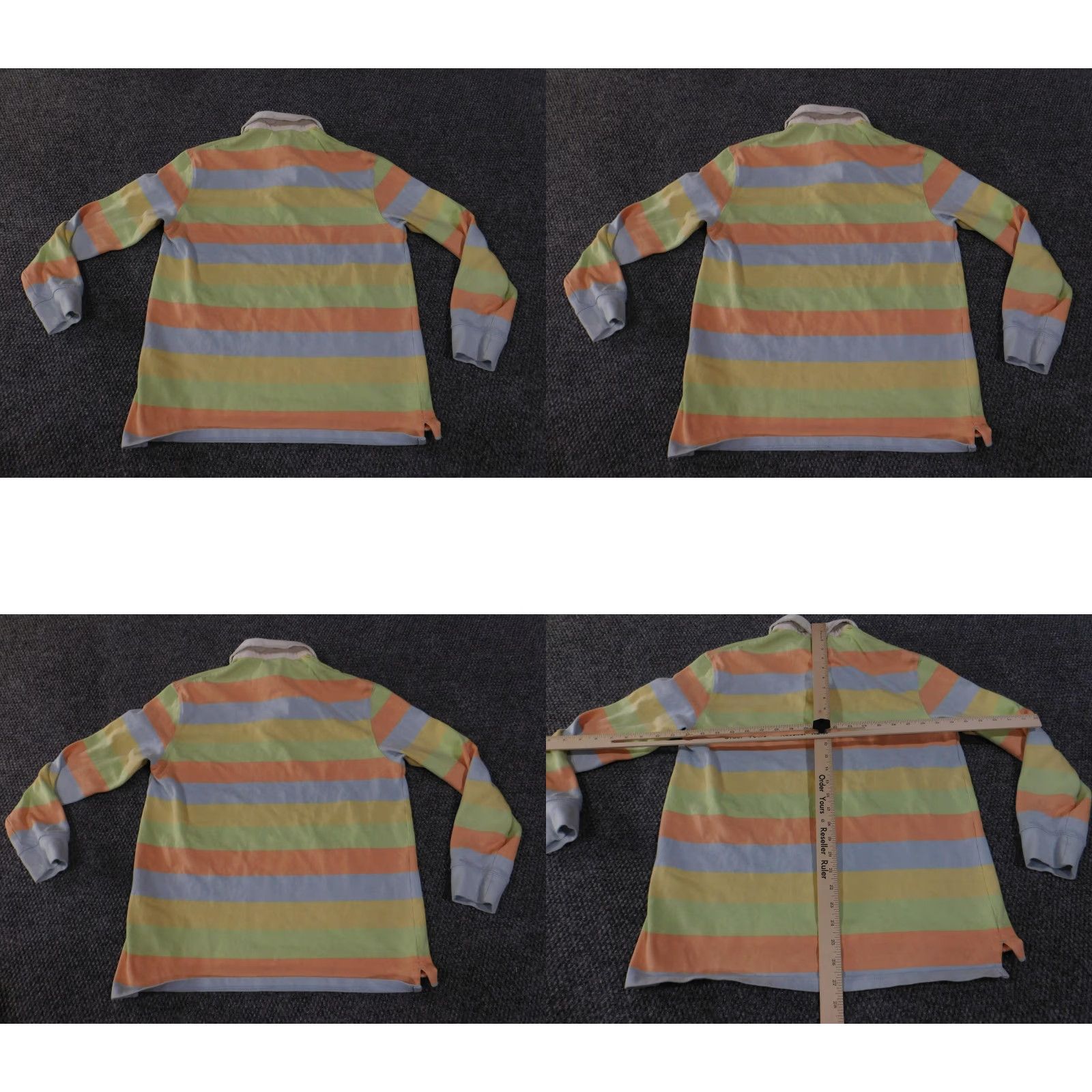 Zara ZARA Shirt Mens Medium Pastel Multicolor Stripe Rugby Polo Long Sleeve Cotton Size US M / EU 48-50 / 2 - 8 Thumbnail