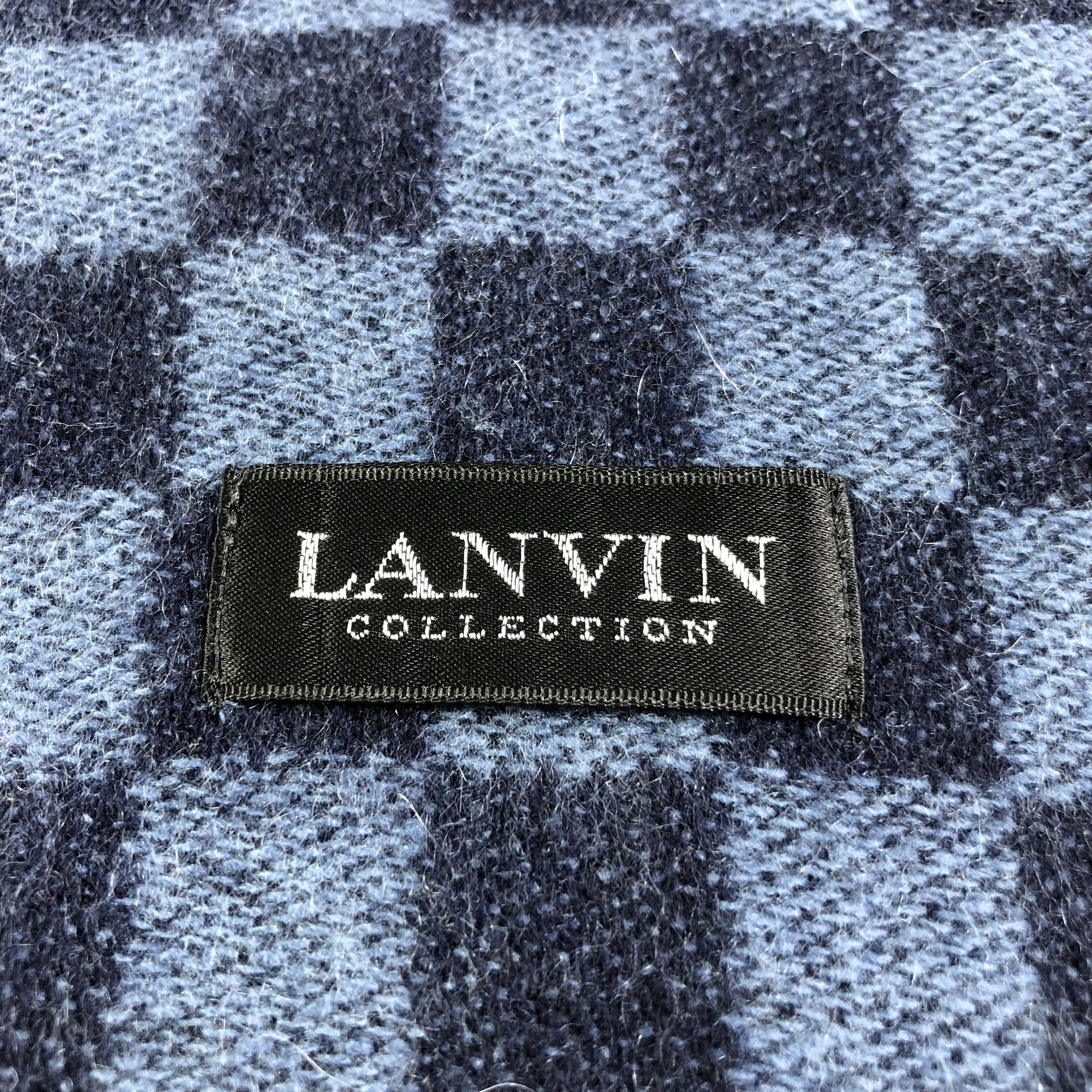 Lanvin Lanvin Checkered Cashmere Scarf Muffler V1261 Size ONE SIZE - 4 Thumbnail