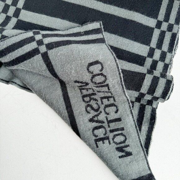 Versace Versace Collection Reversible Wool Blend Grey Scarf Size ONE SIZE - 6 Thumbnail