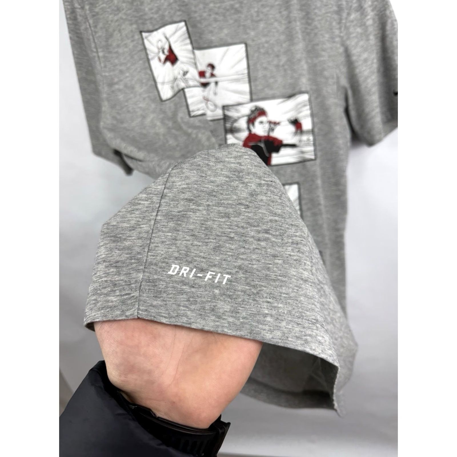 Nike NIKE RF Tennis Dri-Fit T-Shirt Mens M Retro Gray Nike Roger Federer RF Dri-Fit Tennis Shirt Size US M / EU 48-50 / 2 - 7 Thumbnail