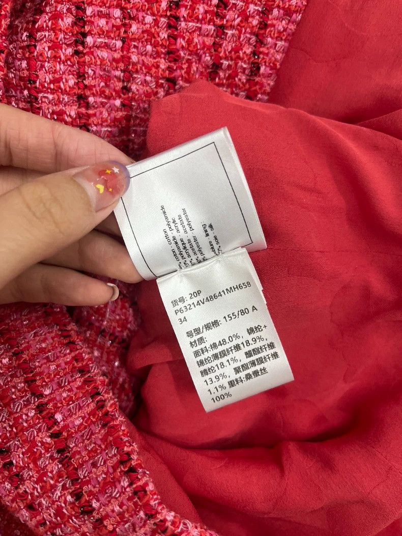 Chanel Chanel Watermelon red diamond buckle tweed knitting coat Size XXS / US 00 / IT 34 - 6 Thumbnail